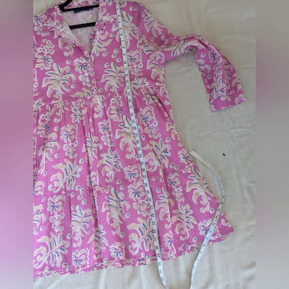 Tuckernuck Ro's Pink Floral Elvira Short Mini Dress XL - Picture 6 of 13